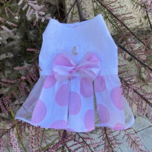 Arnés para perro - Vestido tull lunares rosas