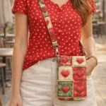 bandolera cruzada para móvil pequeña LOVE puesta estilo urbano